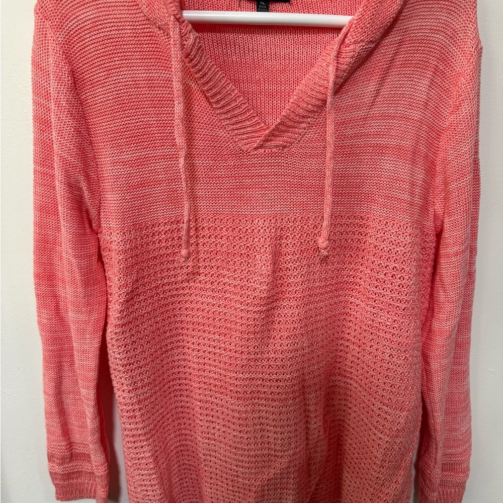 Cozy Coral V-Neck Sweater